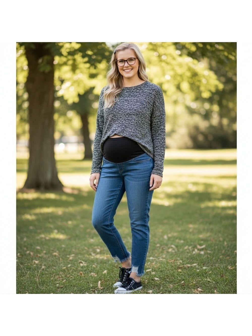 Loft Distressed Ankles Maternity Jeans Size 8